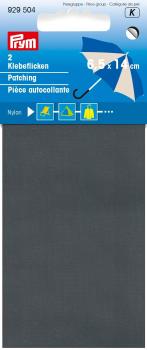 Prym Klebeflicken Nylon, 2 Stück, 6,5 x 14 cm, grau 929504